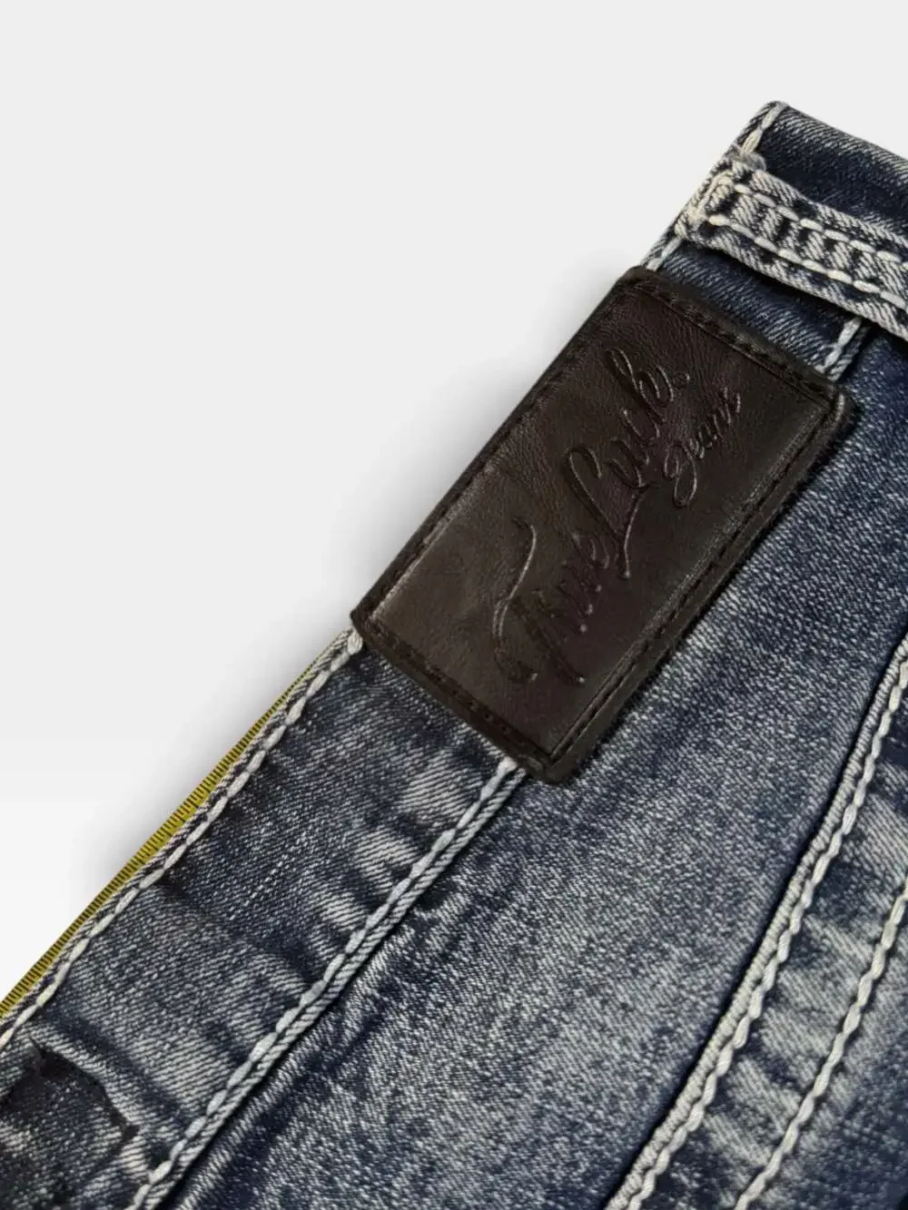 True Luck Dominic Bootcut Stretch Jeans for Men Size 36x32 Blue Wash